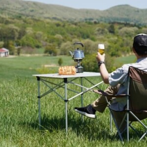 キャンプでビール